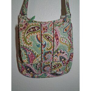 Vera Bradley Quilted Crossbody Purse Bag Messenger Paisley Floral Green